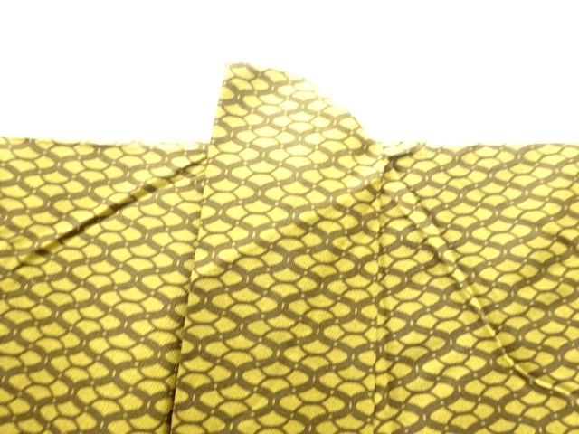  網目模様上代紬単衣着物